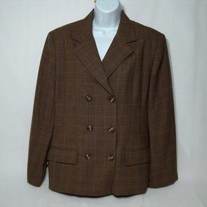 Vintage Talbots Oversized Double Breasted Blazer Boxy Jacket Lined Plaid…